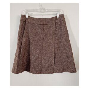 VTG DKNY City Sz 8 Brown Wool Blend Wrap Mini Skirt Y2K